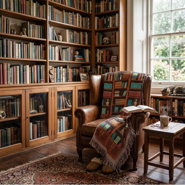Cozy Bookshelves Throw Blanket  (Creator Uploaded)