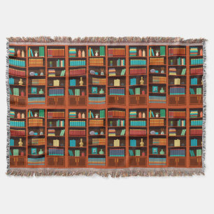 Cozy Bookshelves Throw Blanket 