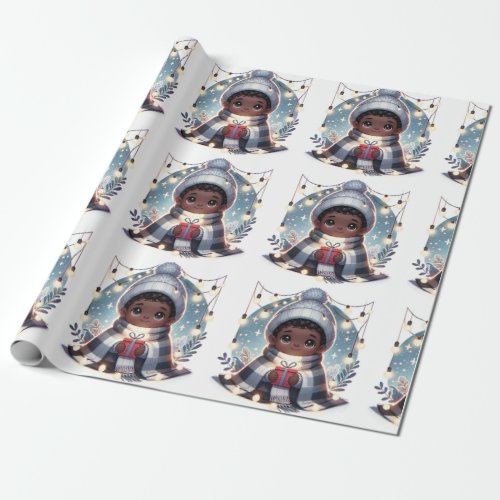 Cozy Boy in Blanket_ Christmas Wrapping Paper
