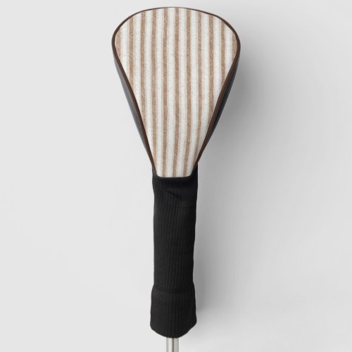 Cozy Brown Cream Stripes Golf Head Cover