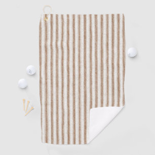 Cozy Brown Cream Stripes Golf Towel