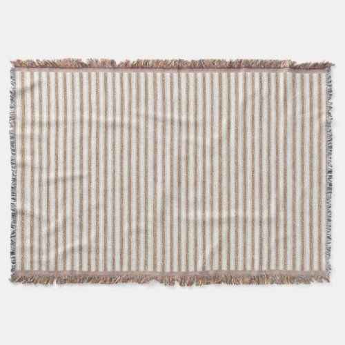 Cozy Brown Cream Stripes   Throw Blanket
