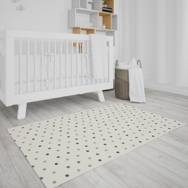 Cozy Brown Dot Neutral Nursery Rug (Creator Uploaded)