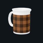 Cozy Brown Plaid Buffalo Print Pattern Beverage Pitcher<br><div class="desc">This cozy brown buffalo print pattern is sure to please anyone looking to spruce up their cottage decor or just looking to add a cozy feel to their home. This classic repeating pattern also makes the perfect gift for anyone into the cozy vibe. Don't forget to check out the collection...</div>