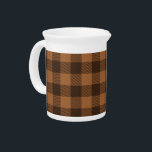 Cozy Brown Plaid Buffalo Print Pattern Beverage Pitcher<br><div class="desc">This cozy brown buffalo print pattern is sure to please anyone looking to spruce up their cottage decor or just looking to add a cozy feel to their home. This classic repeating pattern also makes the perfect gift for anyone into the cozy vibe. Don't forget to check out the collection...</div>