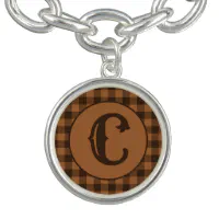 Buffalo Plaid Bangle Bracelet Brown