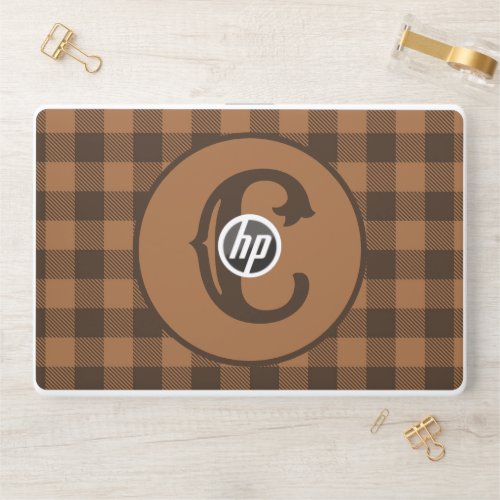 Cozy Brown Plaid Buffalo Print Pattern HP Laptop Skin