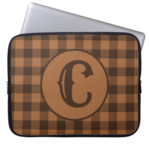 Cozy Brown Plaid Buffalo Print Pattern Laptop Sleeve