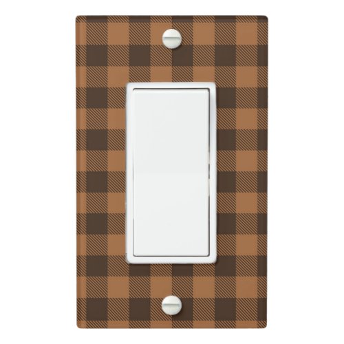 Cozy Brown Plaid Buffalo Print Pattern Light Switch Cover