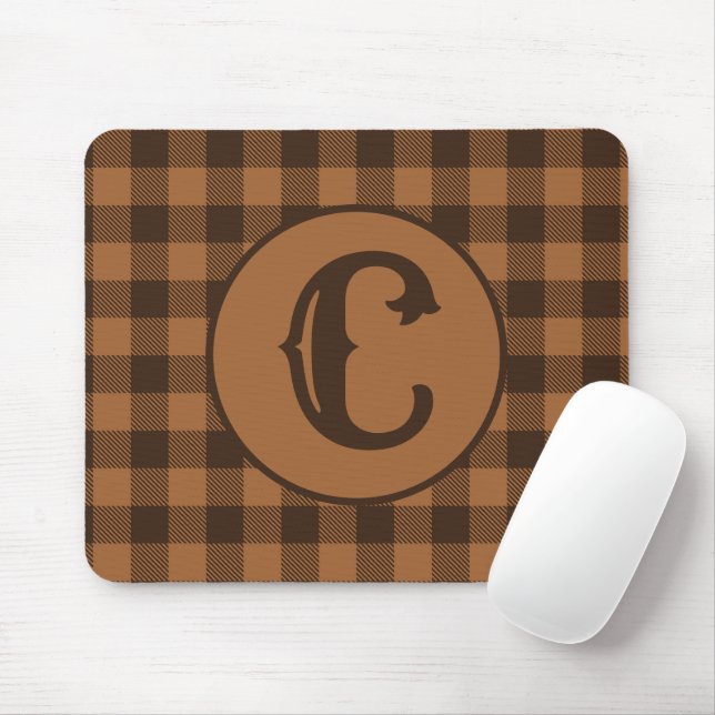 Cozy Brown Plaid Buffalo Print Pattern Mouse Pad (With Mouse)