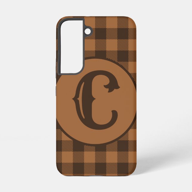 Cozy Brown Plaid Buffalo Print Pattern Samsung Galaxy Case (Back)