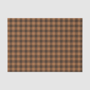 Cozy Brown Plaid Buffalo Print Pattern Tissue Paper