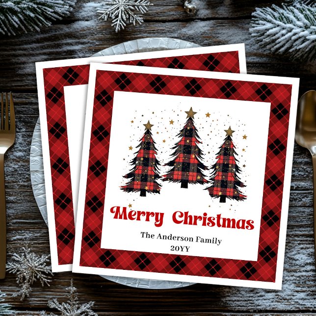 Cozy Buffalo Christmas Napkin Personalized (Cozy Buffalo Christmas Napkin Personalized)
