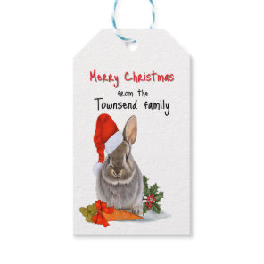 Cozy Bunny Christmas Gift Tag