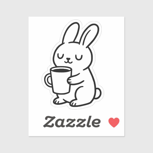 Cozy Bunny Coffee Doodle Sticker (Sheet)