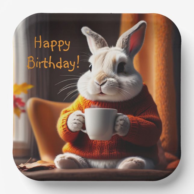 Cozy Bunny Paper Plates (Front)