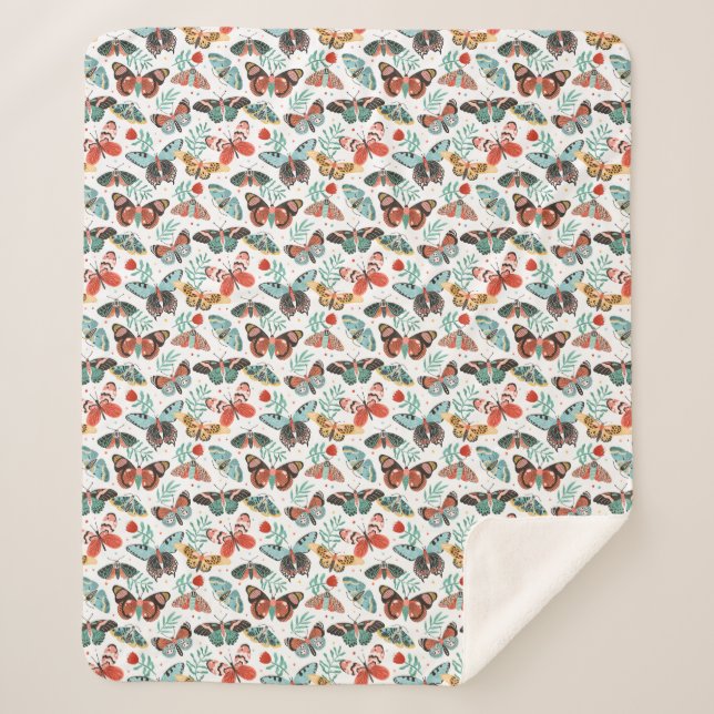 Cozy Butterfly Sherpa Blanket (Front)