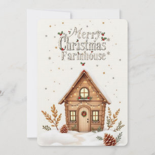 Cozy Cabin Christmas Card Rustic Holiday