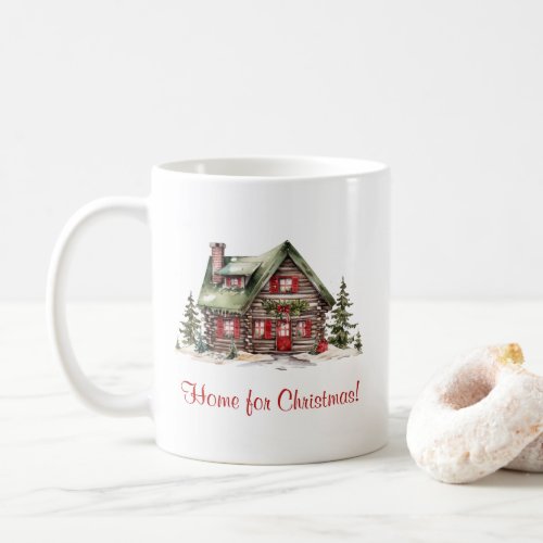 Cozy Cabin Home For Christmas Double_Sided Holiday Coffee Mug