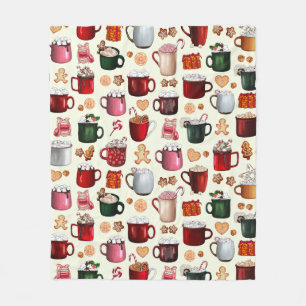 Cozy Cabin Hot Cocoa and Winter Treats Fleece Blanket