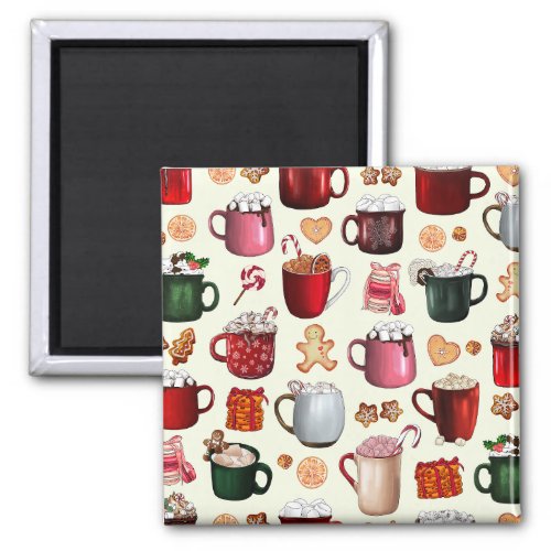 Cozy Cabin Hot Cocoa and Winter Treats Magnet