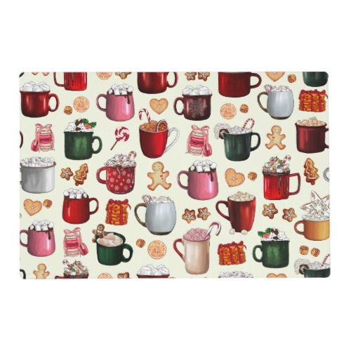 Cozy Cabin Hot Cocoa and Winter Treats Placemat