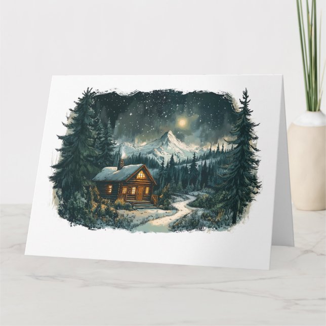 Cozy Cabin in a Winter Wonderland Card (Front)