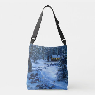 "Cozy Cabin in the Snow" Tote Bag