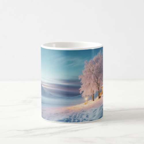 Cozy Cabin in the Sparkling Snow Coffee Mug