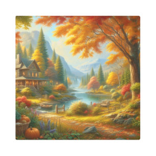 Cozy Cabin In The Woods Metal Print