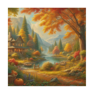 Cozy Cabin In The Woods Wood Wall Art