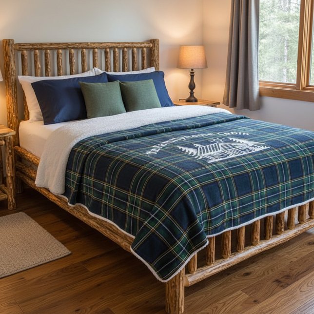 Cozy Cabin Personalized Throw Blanket (Creator Uploaded)