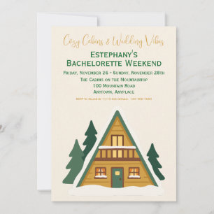 Cozy Cabins & Wedding Vibes Bachelorette Weekend Invitation