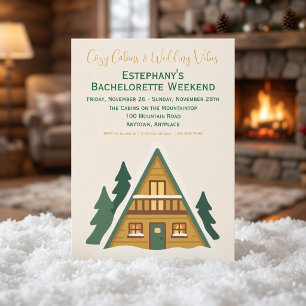 Cozy Cabins & Wedding Vibes Bachelorette Weekend Invitation