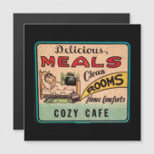 Cozy Cafe: Delicious Meals, Clean Rooms, (Front/Back)