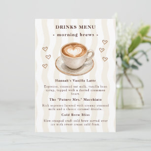 Cozy Cafe Love Is Brewing Bridal Shower Menu