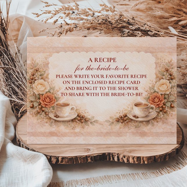 Cozy Cafe Romance Bridal Shower Enclosure Card (Creator Uploaded)