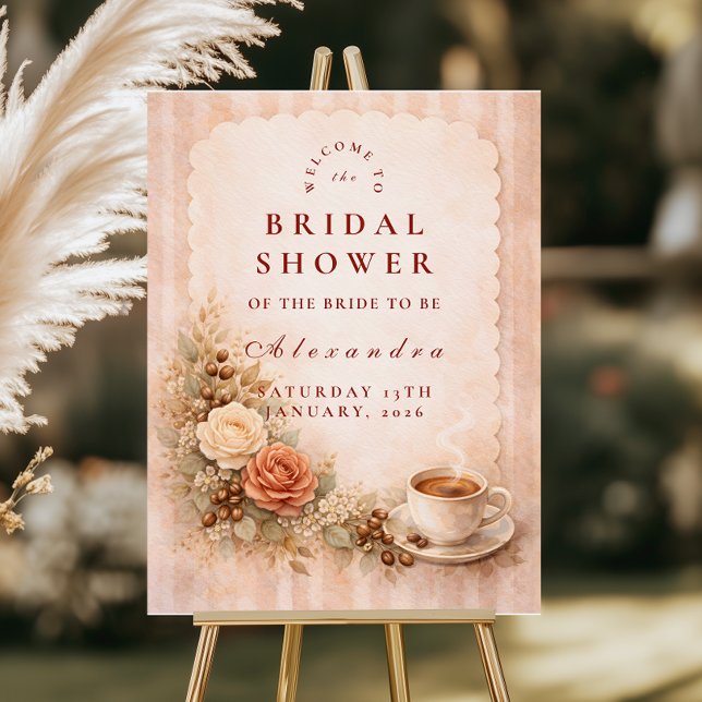 Cozy Cafe Romance Bridal Shower Foam Board (Creator Uploaded)