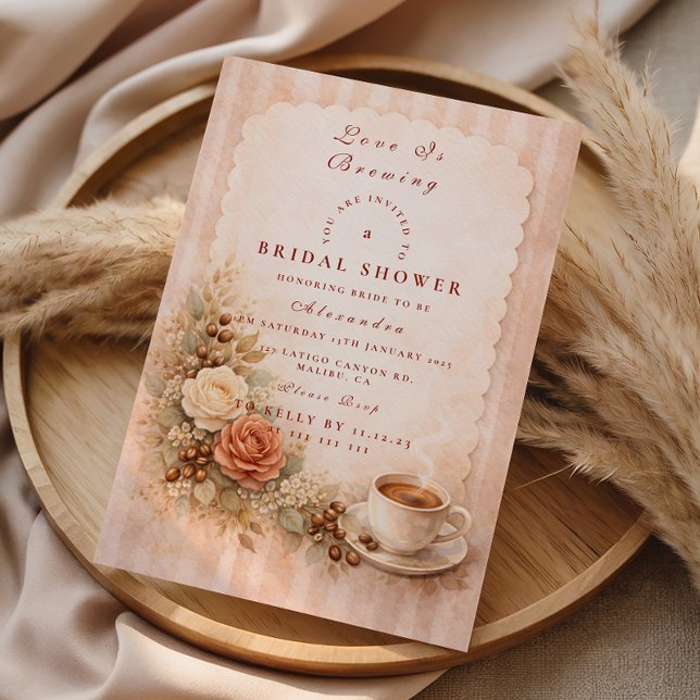 Cozy Cafe Romance Bridal Shower Invitation (Creator Uploaded)