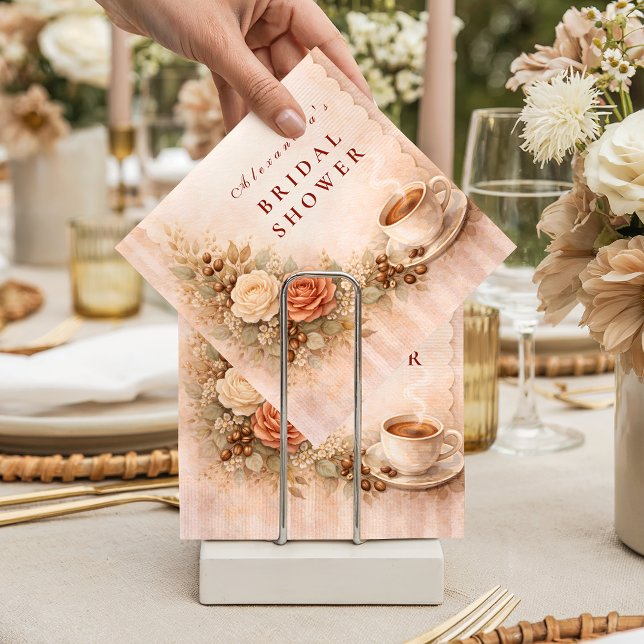 Cozy Cafe Romance Bridal Shower Napkins (Creator Uploaded)