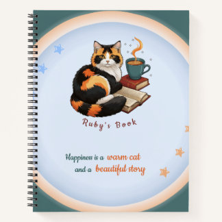 Cozy Calico Cat Productive Day Spiral Notebook