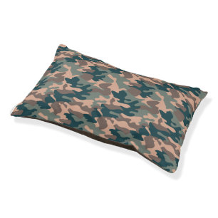 Cozy Camouflage Khaki Indoor Dog Bed Pillow