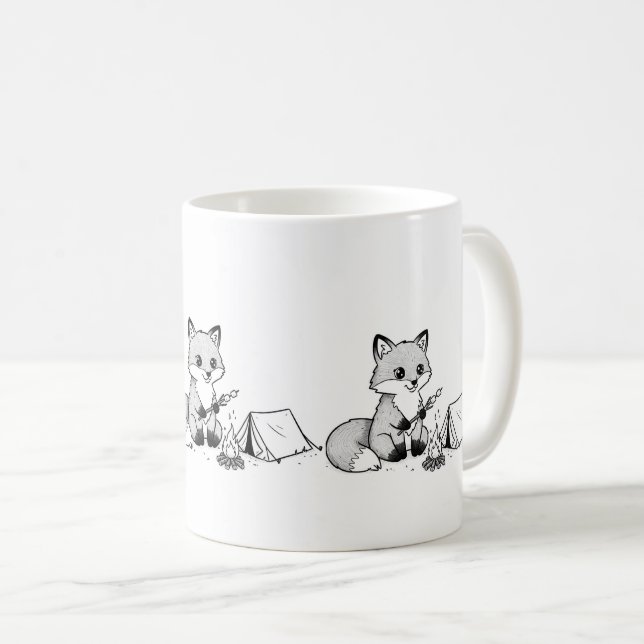 Cozy Campfire Fox Mug (Front Right)