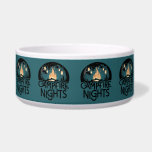 Cozy Campfire Nights Rustic Outdoor Adventure Bowl<br><div class="desc">Embrace the warmth and nostalgia of the great outdoors with this "Campfire Nights" design, featuring a glowing fire beneath a starry night sky. Suspended lanterns cast a soft, inviting light, enhancing the tranquil wilderness setting framed by towering trees. The rich color palette and intricate detailing create a rustic yet cozy...</div>
