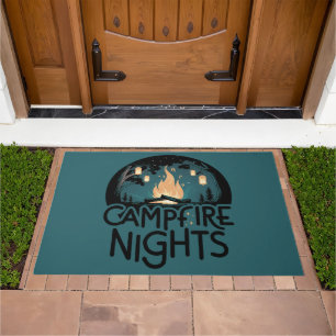 Cozy Campfire Nights Rustic Outdoor Adventure Doormat