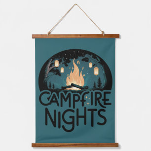 Cozy Campfire Nights Rustic Outdoor Adventure Hanging Tapestry