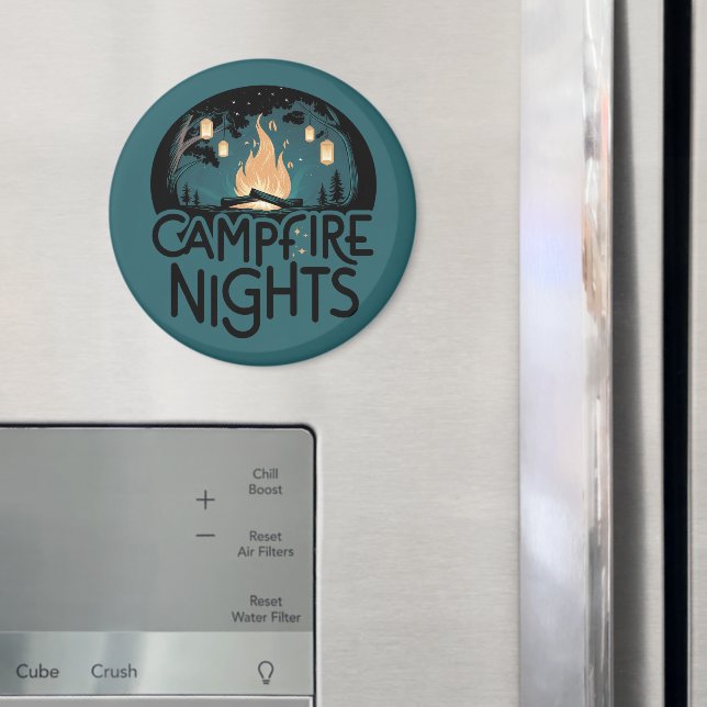 Cozy Campfire Nights Rustic Outdoor Adventure Magnet (In Situ (Fridge))