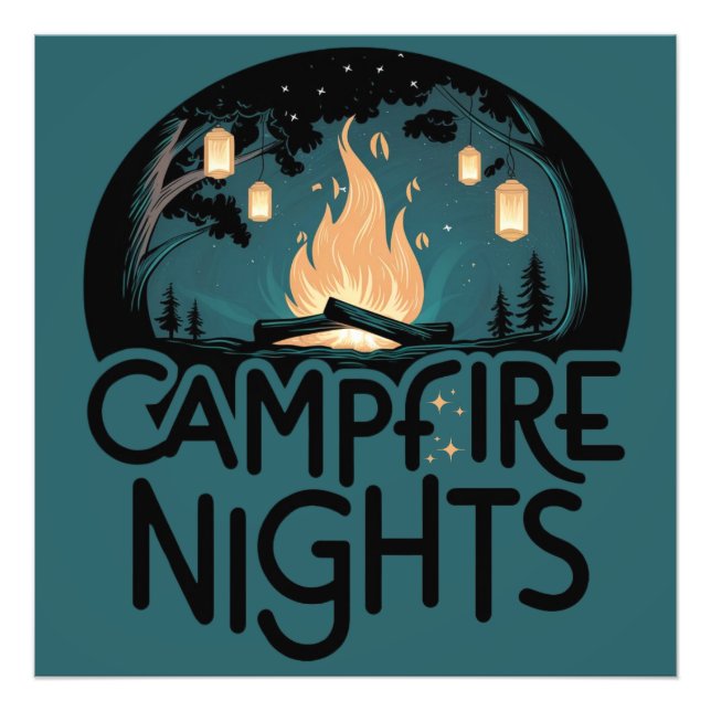 Cozy Campfire Nights Rustic Outdoor Adventure Photo Print (Front)