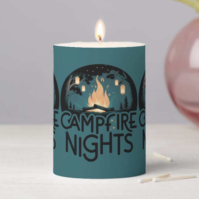 Cozy Campfire Nights Rustic Outdoor Adventure Pillar Candle (In Situ)