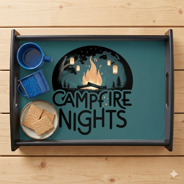 Cozy Campfire Nights Rustic Outdoor Adventure Serving Tray (Cozy Campfire Nights Rustic Outdoor Adventure Serving Tray)
